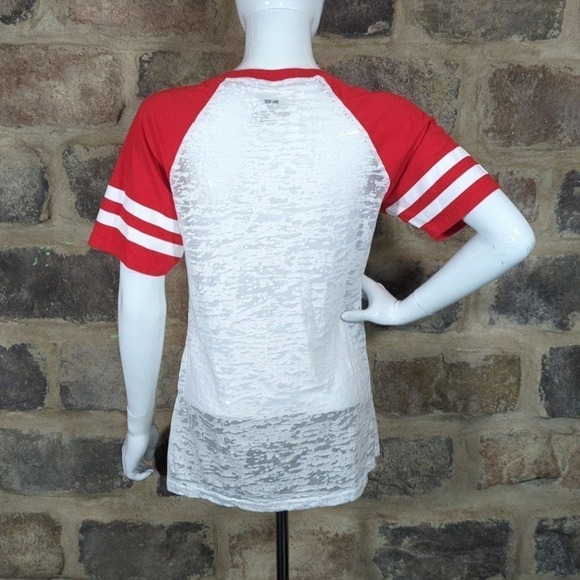 Pel‎ Industries Top Raglan Sleeve Burn Out Munster Mustangs Woman's Size Large - Picture 5 of 11